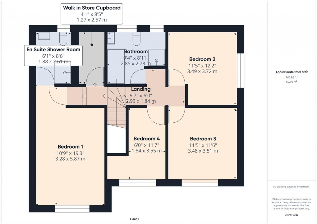 Floorplan for Clifton Bank, Buxton