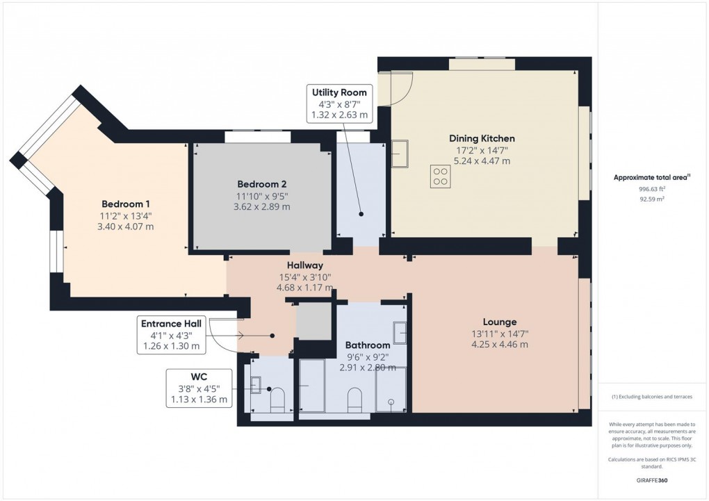 Floorplan for Temple Road, Buxton