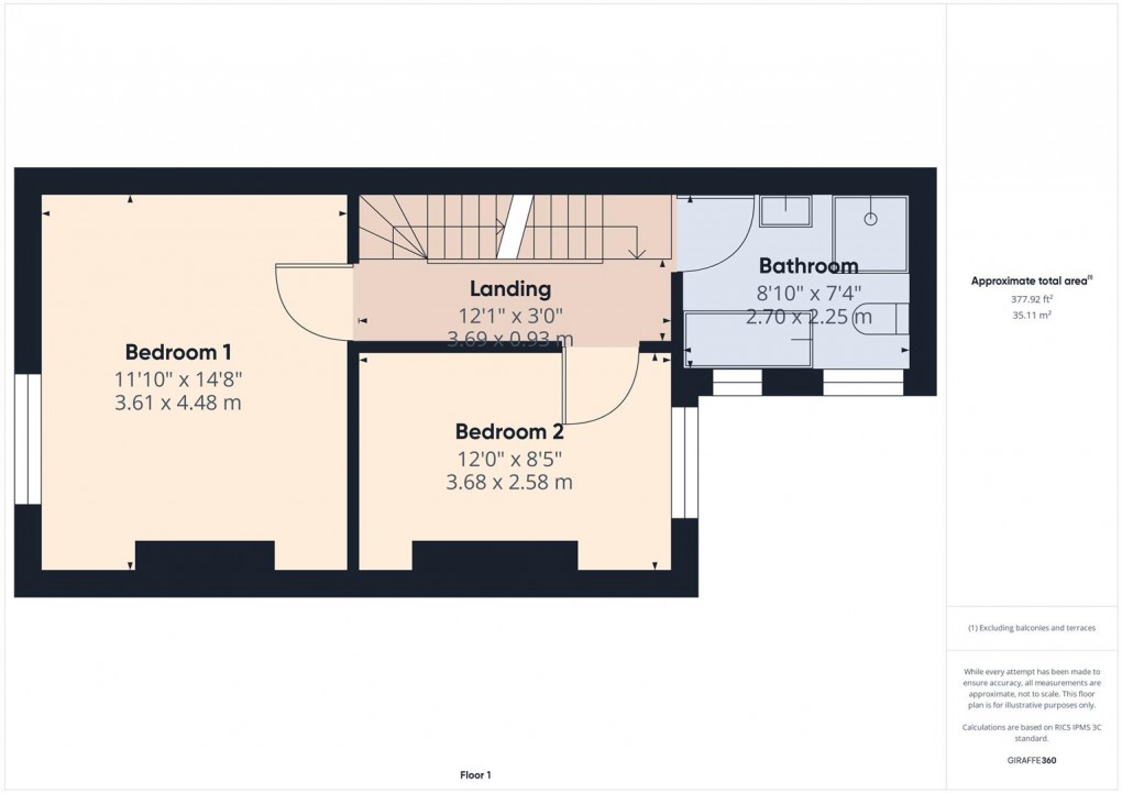 Floorplan for Victoria Park Road, Buxton