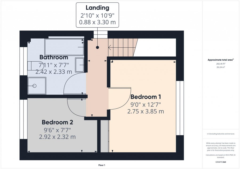 Floorplan for Somerset Close, Buxton