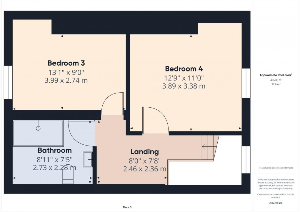 Floorplan for Corbar Road, Buxton