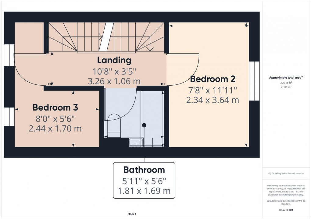 Floorplan for Starling Road, Buxton