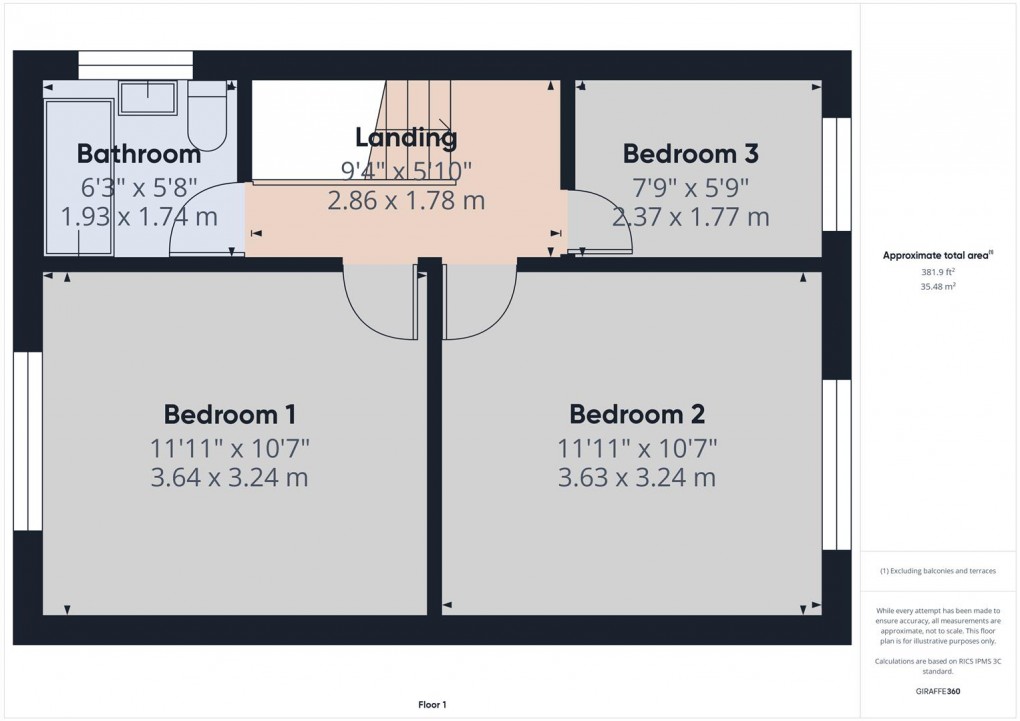 Floorplan for Lightwood Road, Buxton